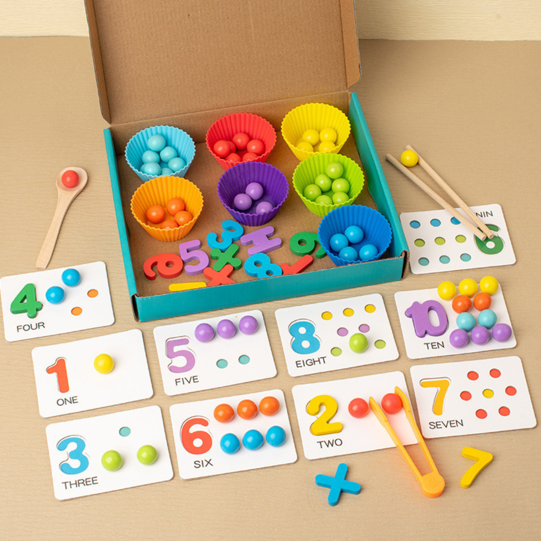 Montessori Number & Colour Sorting Set – Learn Through All Senses