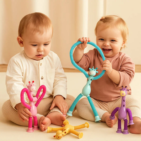 Sensory Suction Cup Giraffe Toy – Montessori Baby Motor Skills & Early Learning Toy