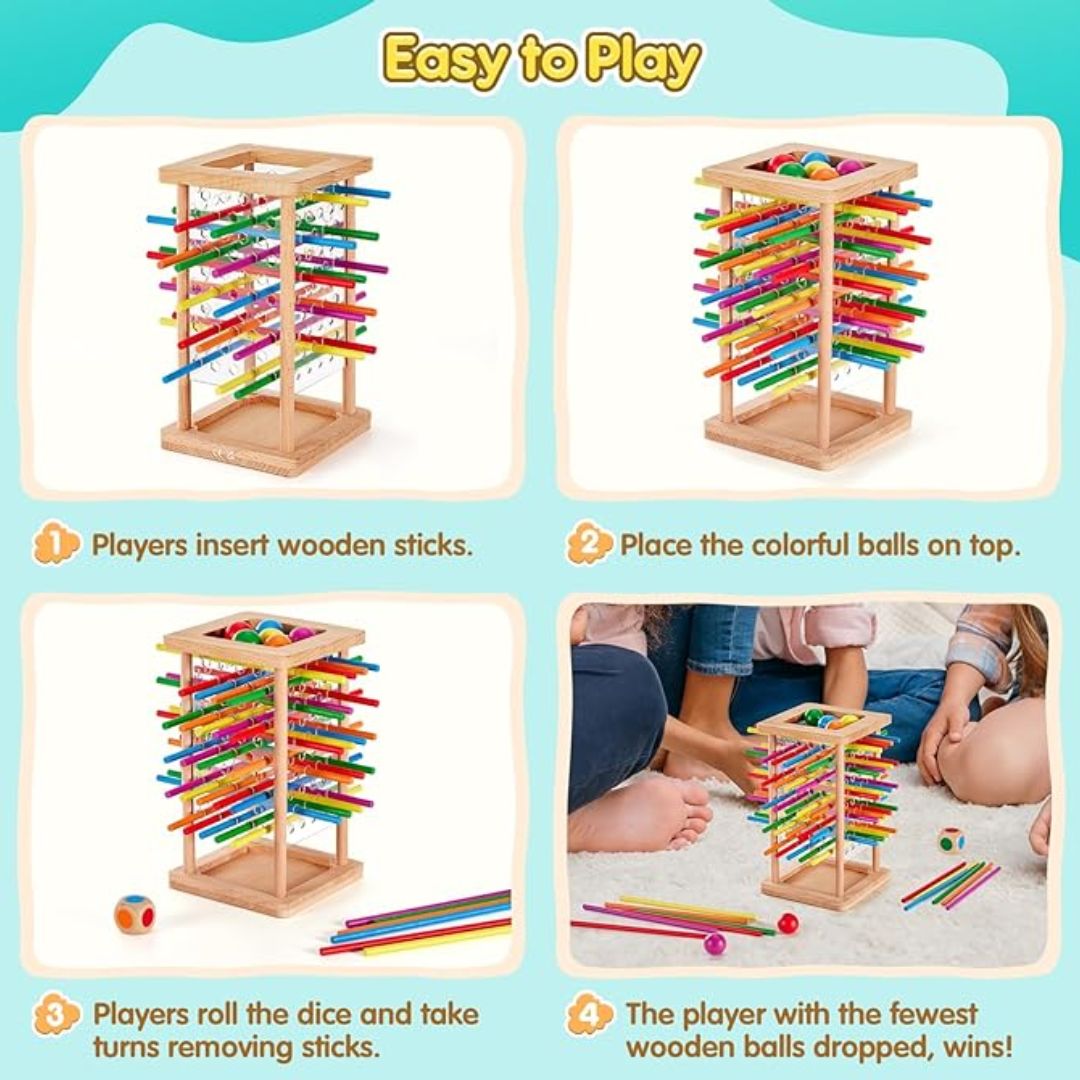 3-in-1 Wooden Skill Game – Educational Color & Logic Board Toy