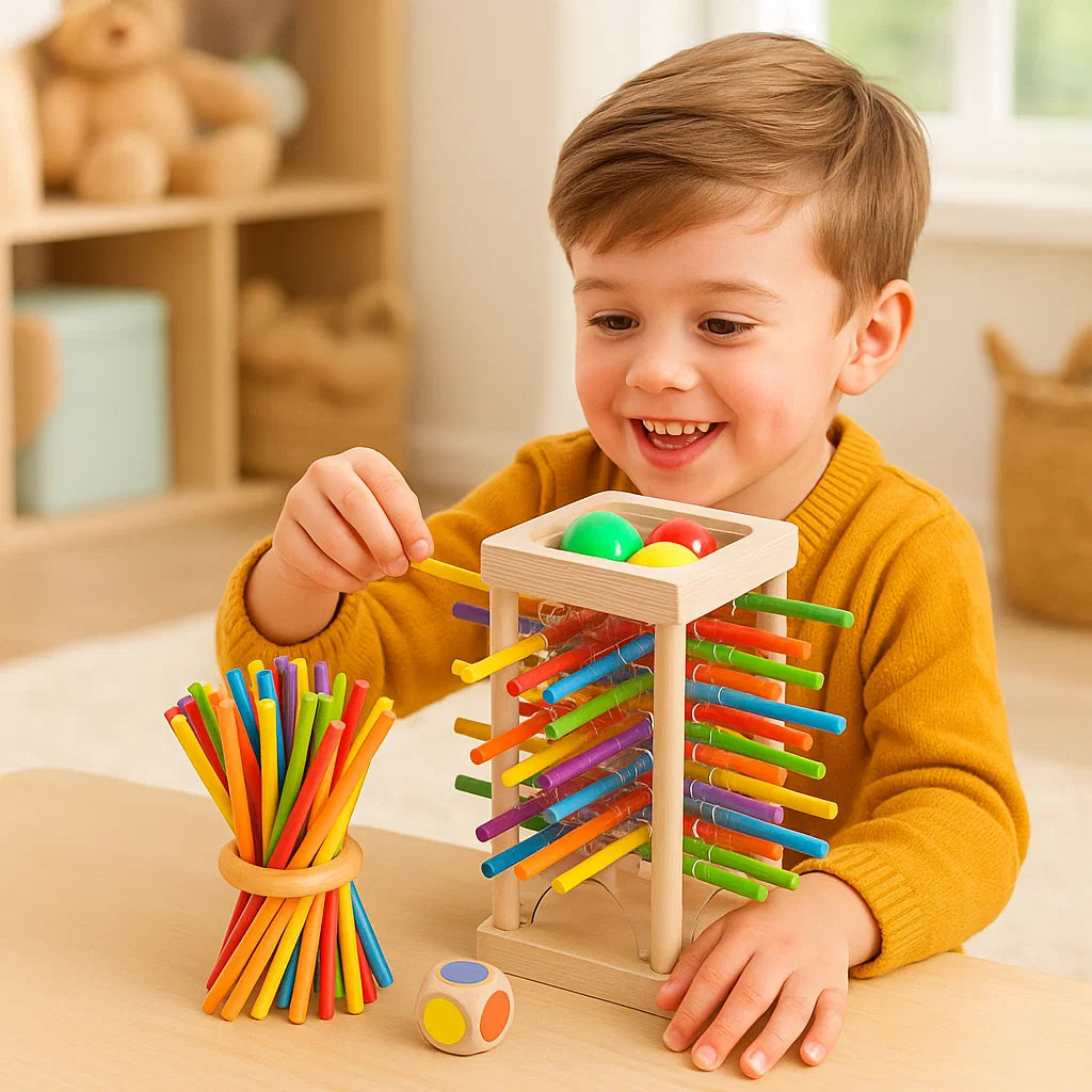 3-in-1 Wooden Skill Game – Educational Color & Logic Board Toy