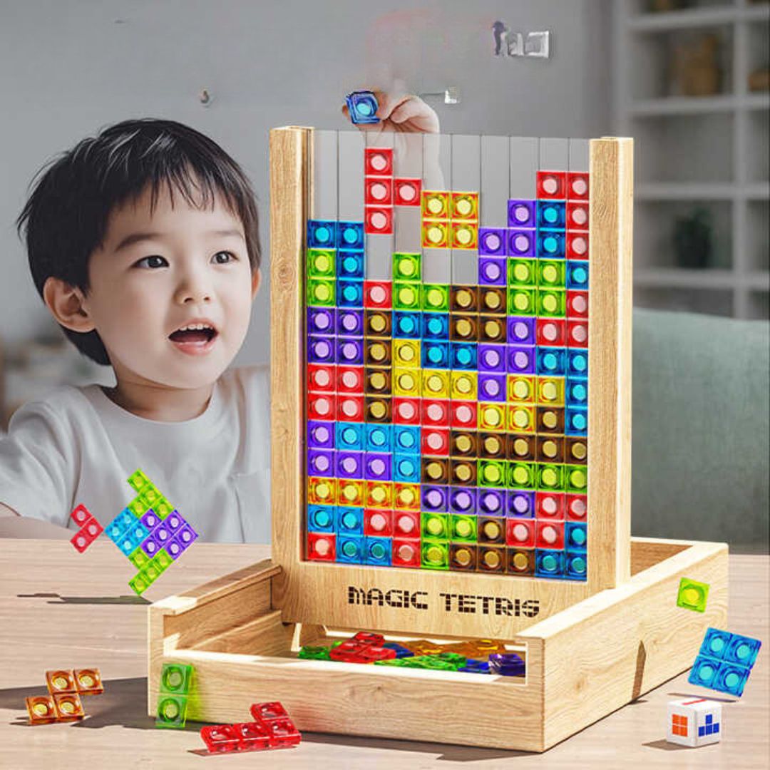 Magic Wooden Tetris Game – Creative Puzzle Fun for Kids &amp; Families