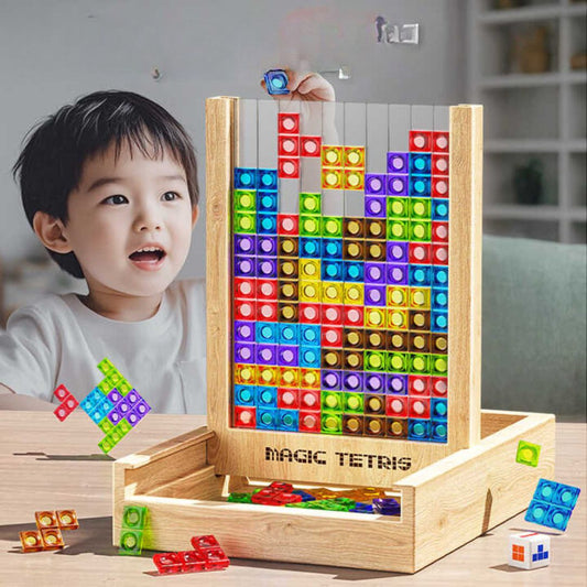 Magic Wooden Tetris Game – Creative Puzzle Fun for Kids &amp; Families