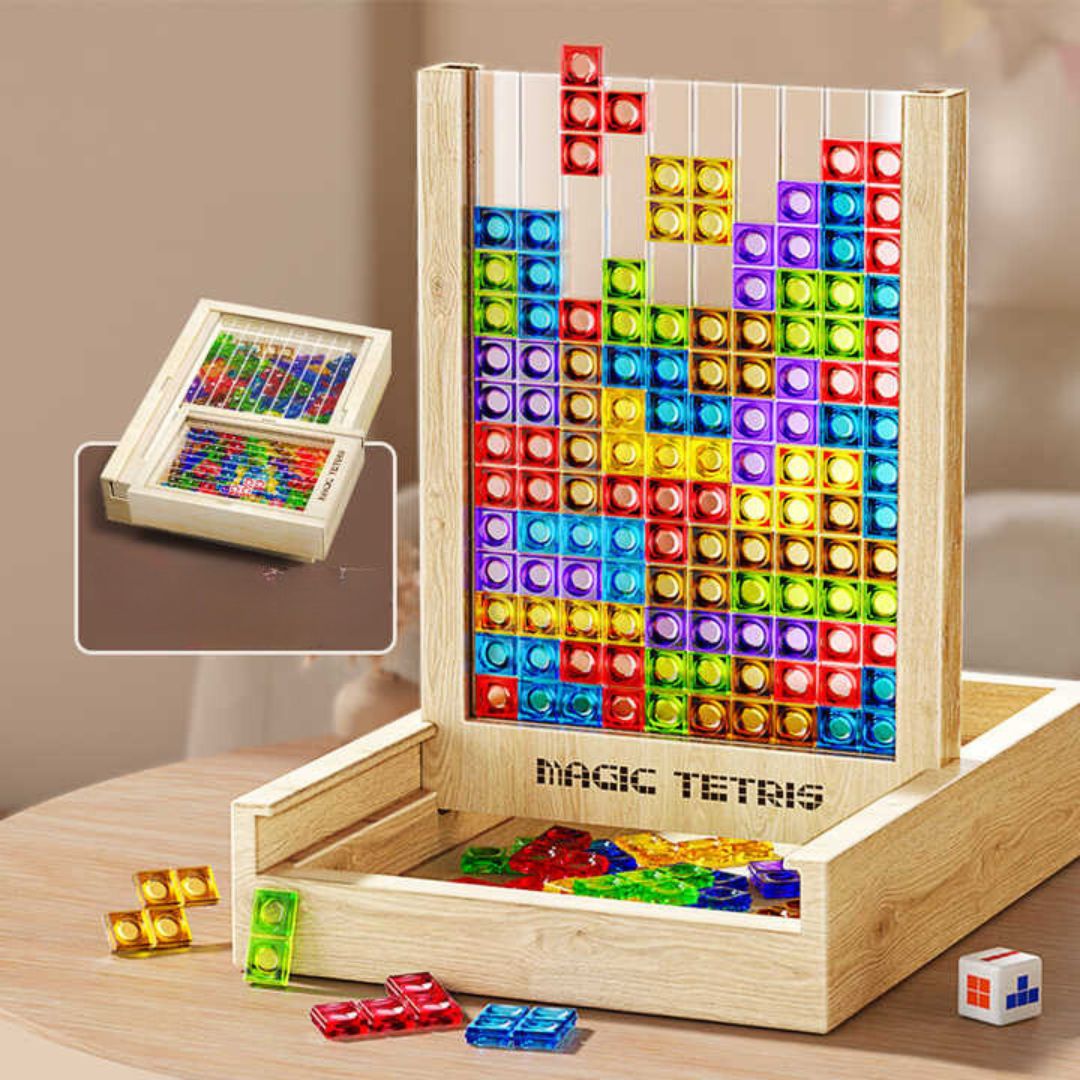 Magic Wooden Tetris Game – Creative Puzzle Fun for Kids &amp; Families