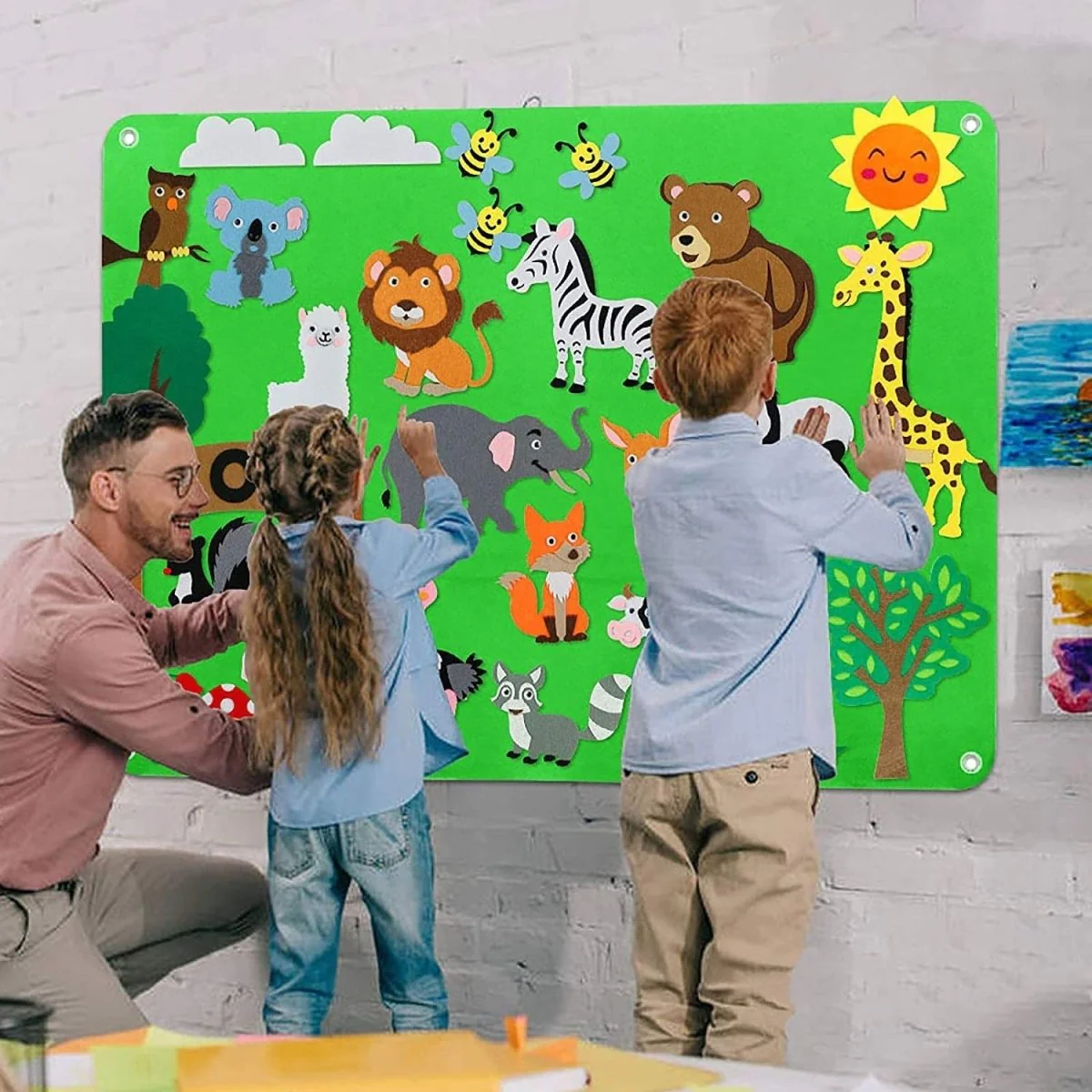 Montessori Felt Animal World – Creative Educational Play Board for Kids