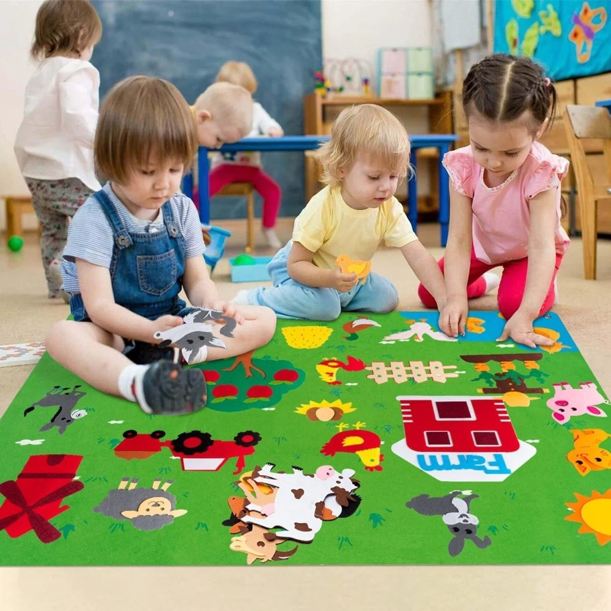 Montessori Felt Animal World – Creative Educational Play Board for Kids