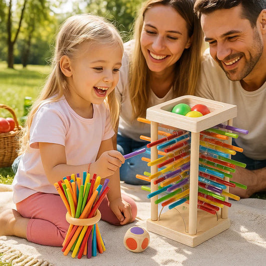 3-in-1 Wooden Skill Game – Educational Color & Logic Board Toy