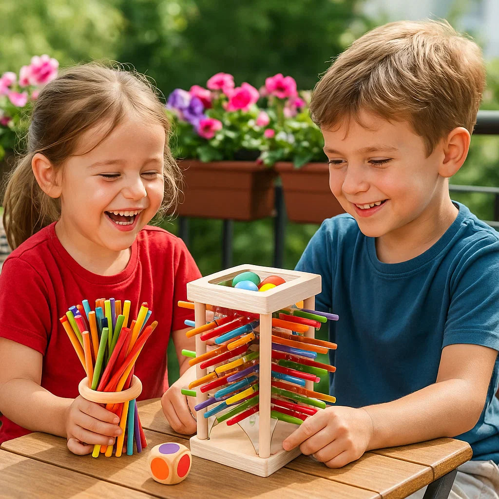 3-in-1 Wooden Skill Game – Educational Color & Logic Board Toy