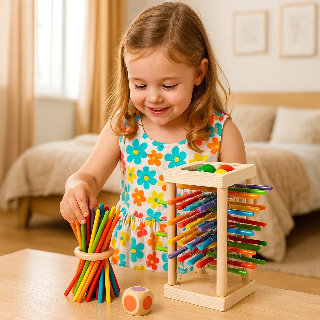 3-in-1 Wooden Skill Game – Educational Color & Logic Board Toy