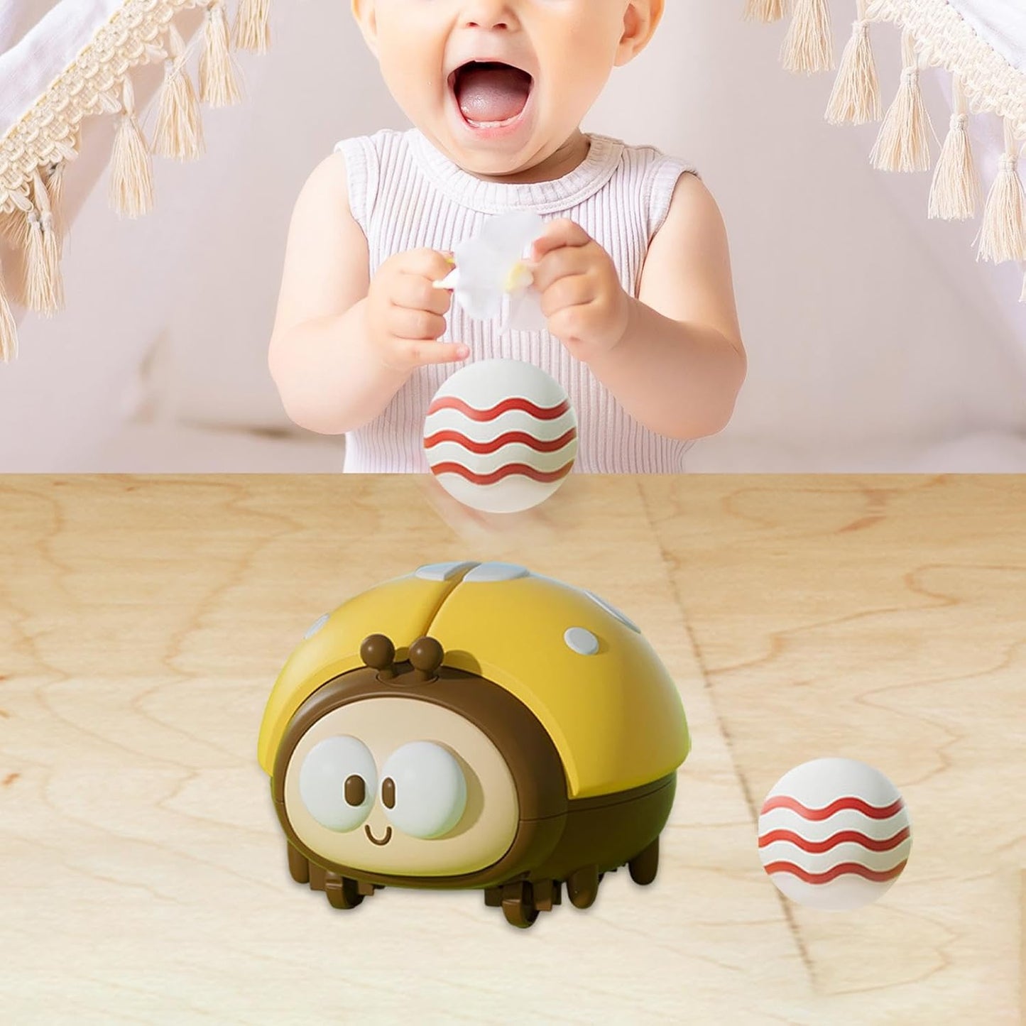 Ladybug Balloon Toy for Babies – Floating Air-Stream Sensory & Learning Toy