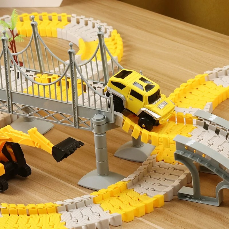Build-Racer | Flexible Tracks & Mini Construction Vehicle Playset