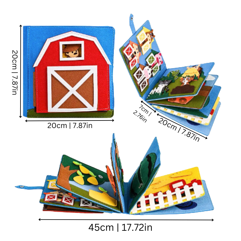 Farm Felt Book – Interactive Montessori Farm Learning Adventure for Kids