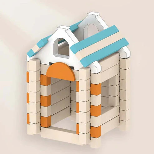 Montessori Wooden Building Block Set – Natural Stacking & Construction Toy