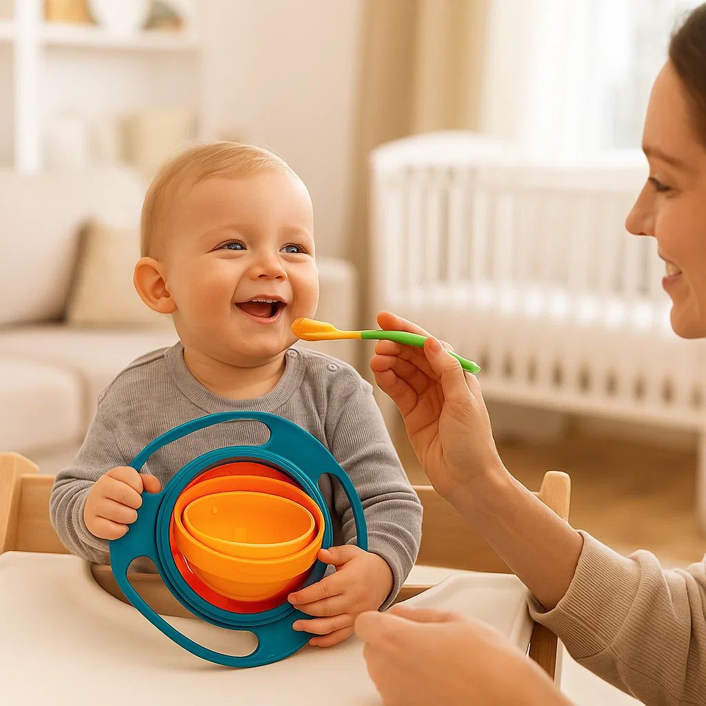 Spill-Proof Baby Bowl – 360° Anti-Spill Feeding Solution