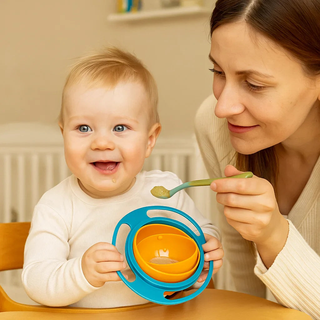 Spill-Proof Baby Bowl – 360° Anti-Spill Feeding Solution