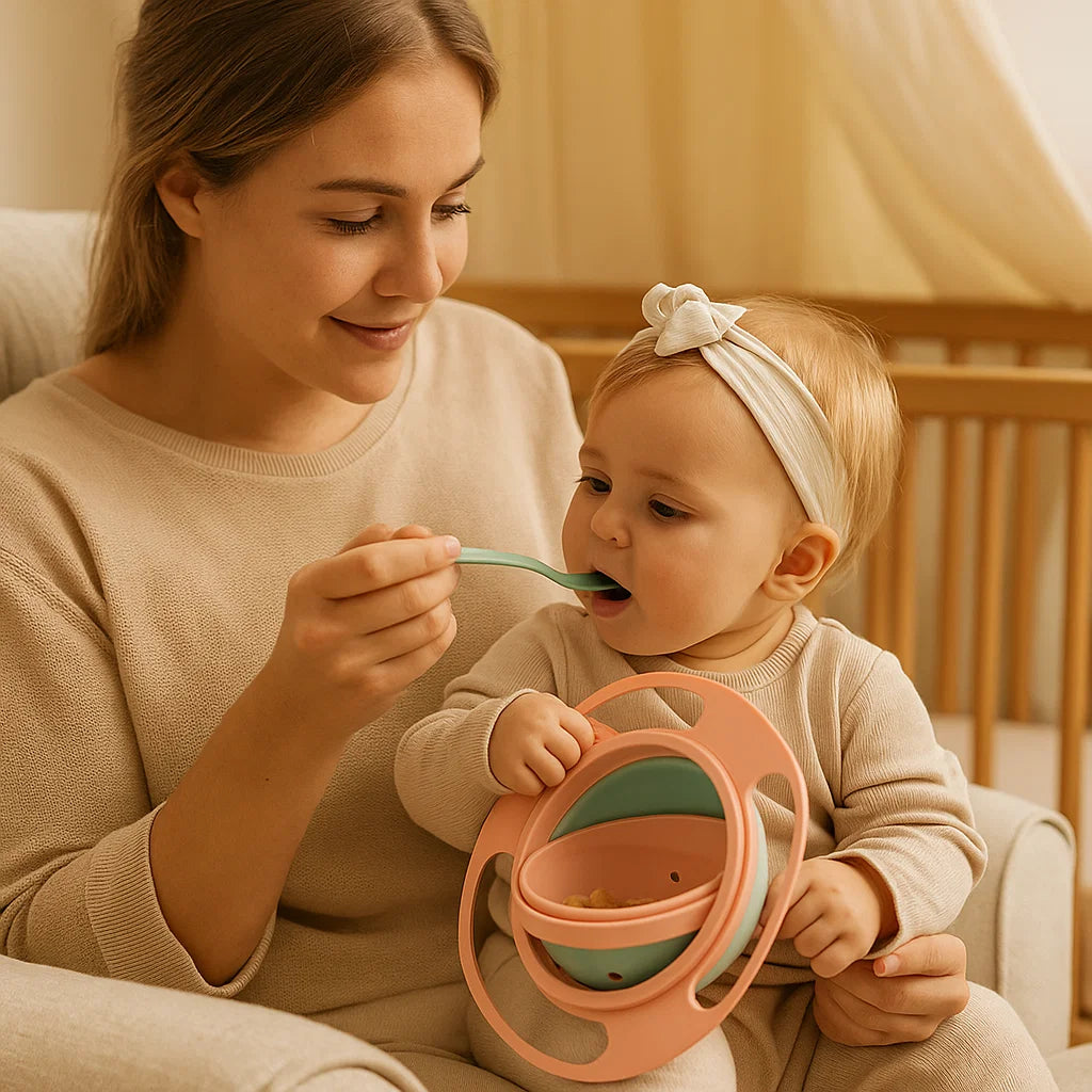 Spill-Proof Baby Bowl – 360° Anti-Spill Feeding Solution