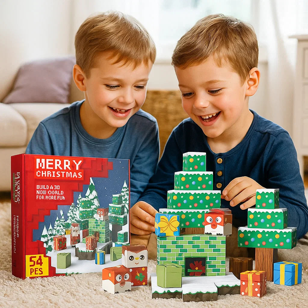 Christmas Magnetic Cube Blocks – Festive Creative Building Toy for Kids
