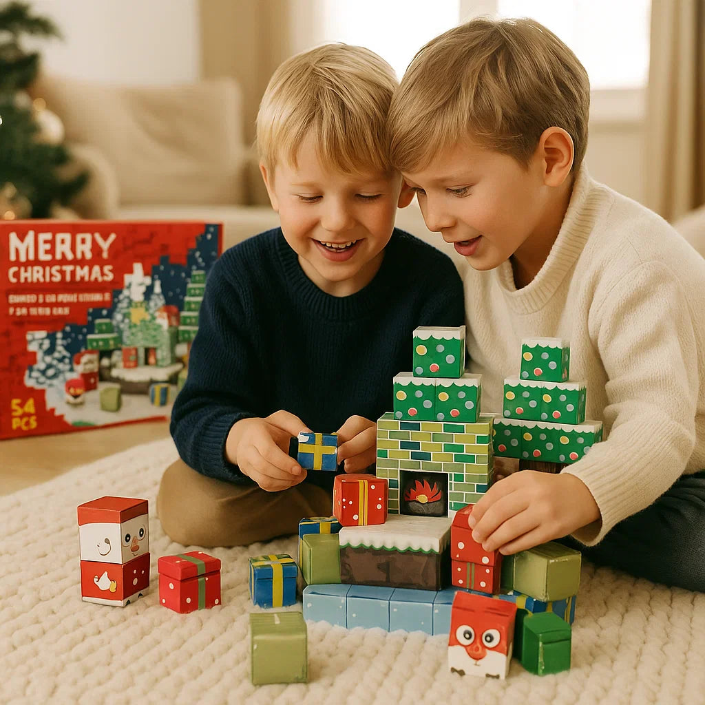 Christmas Magnetic Cube Blocks – Festive Creative Building Toy for Kids
