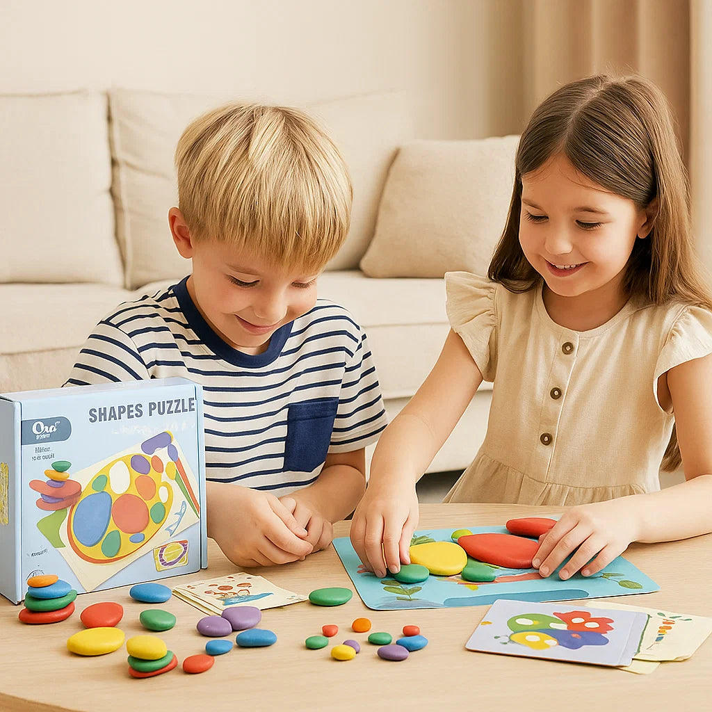 Montessori Colors & Shapes Puzzle – Educational Wooden Learning Set