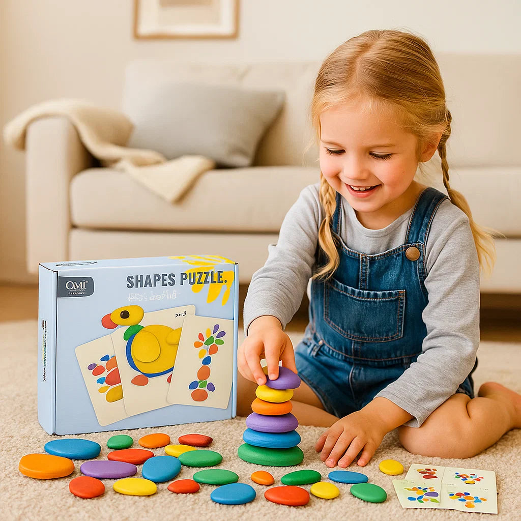 Montessori Colors & Shapes Puzzle – Educational Wooden Learning Set