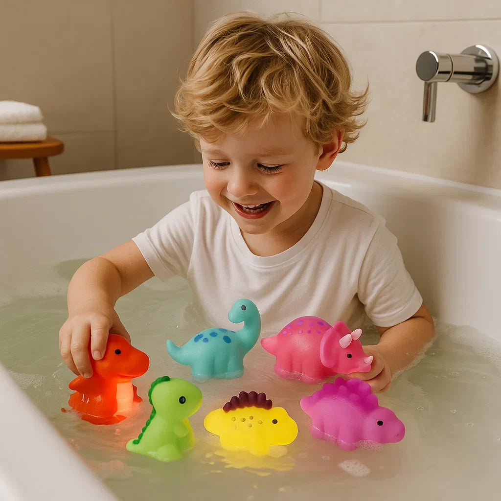 Glowing Bath Dinosaur Toys – Color-Changing LED Bath Fun
