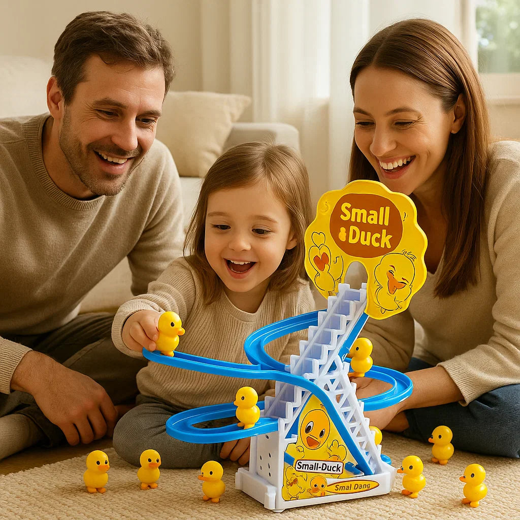 Duck Slide Roller Coaster Toy – Musical Light-Up Fun for Kids