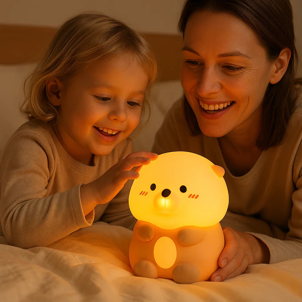 Cute Bubble Otter Silicone Night Light – Soothing Bedtime Lamp for Kids