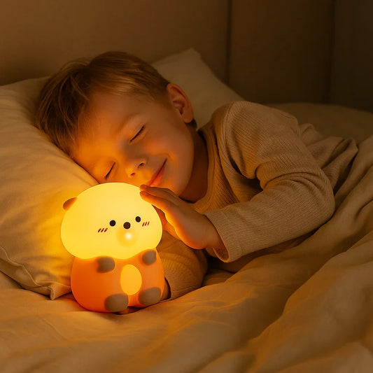 Cute Bubble Otter Silicone Night Light – Soothing Bedtime Lamp for Kids