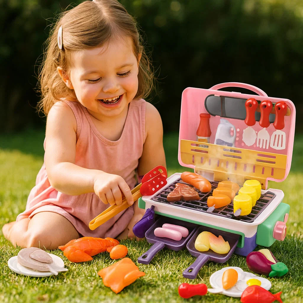 My First BBQ Grill – Kids Play Kitchen with Smoke Effect & Colour-Changing Food