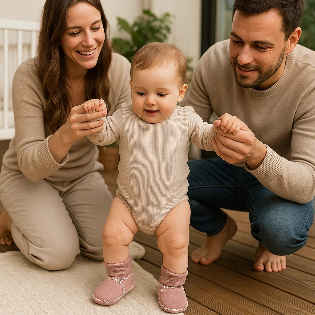 Warm Little Steps – Fleece-Lined Baby Winter Sock Shoes (Suede Look)