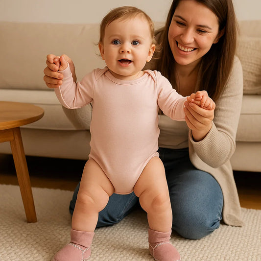 Warm Little Steps – Fleece-Lined Baby Winter Sock Shoes (Suede Look)